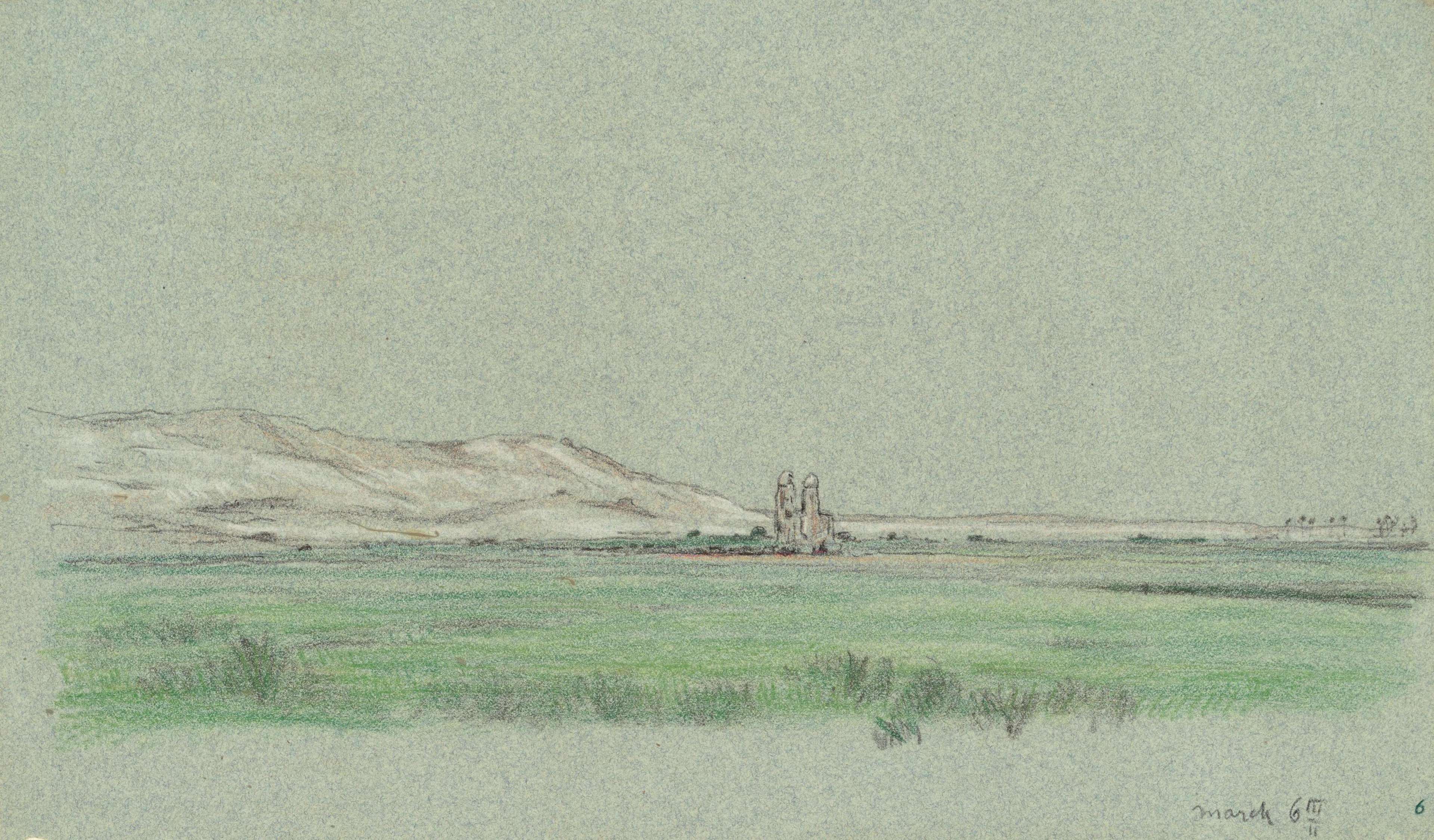 Nile Journey, Colossi of Memnon, Elihu Vedder