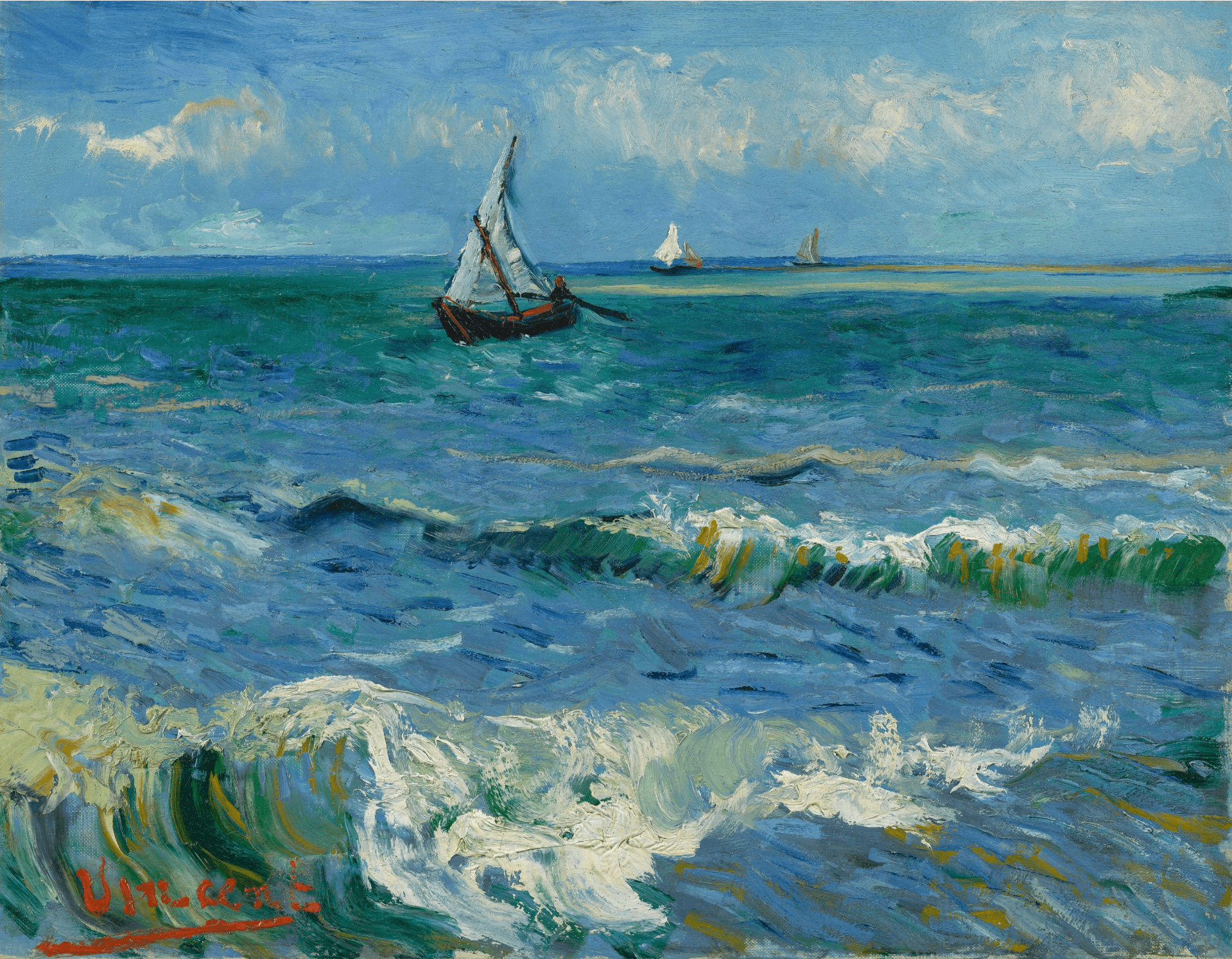 Seascape near Les Saintes-Maries-de-la-Mer, Vincent van Gogh