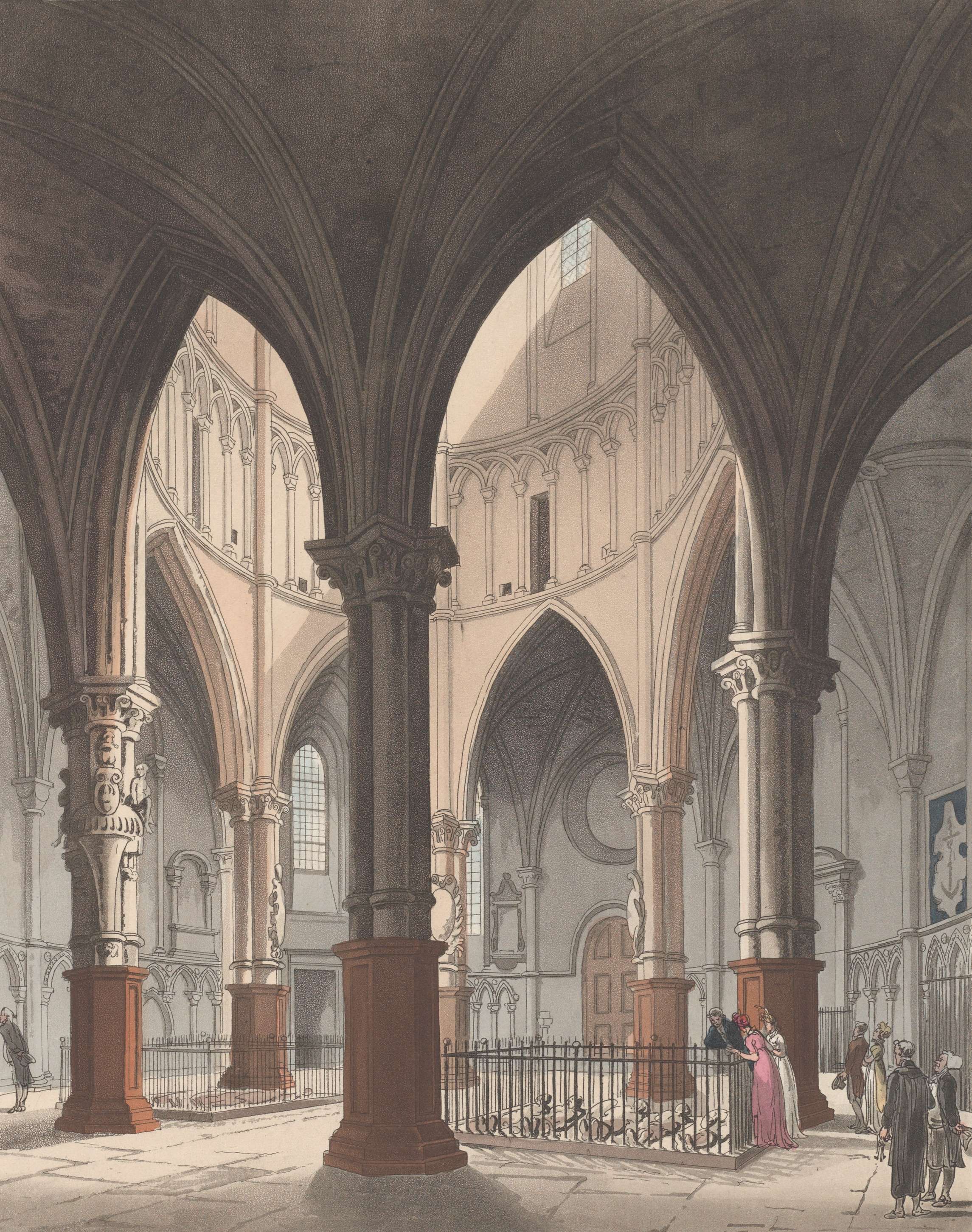Temple Church, Auguste Charles Pugin, Thomas Rowlandson, John Bluck