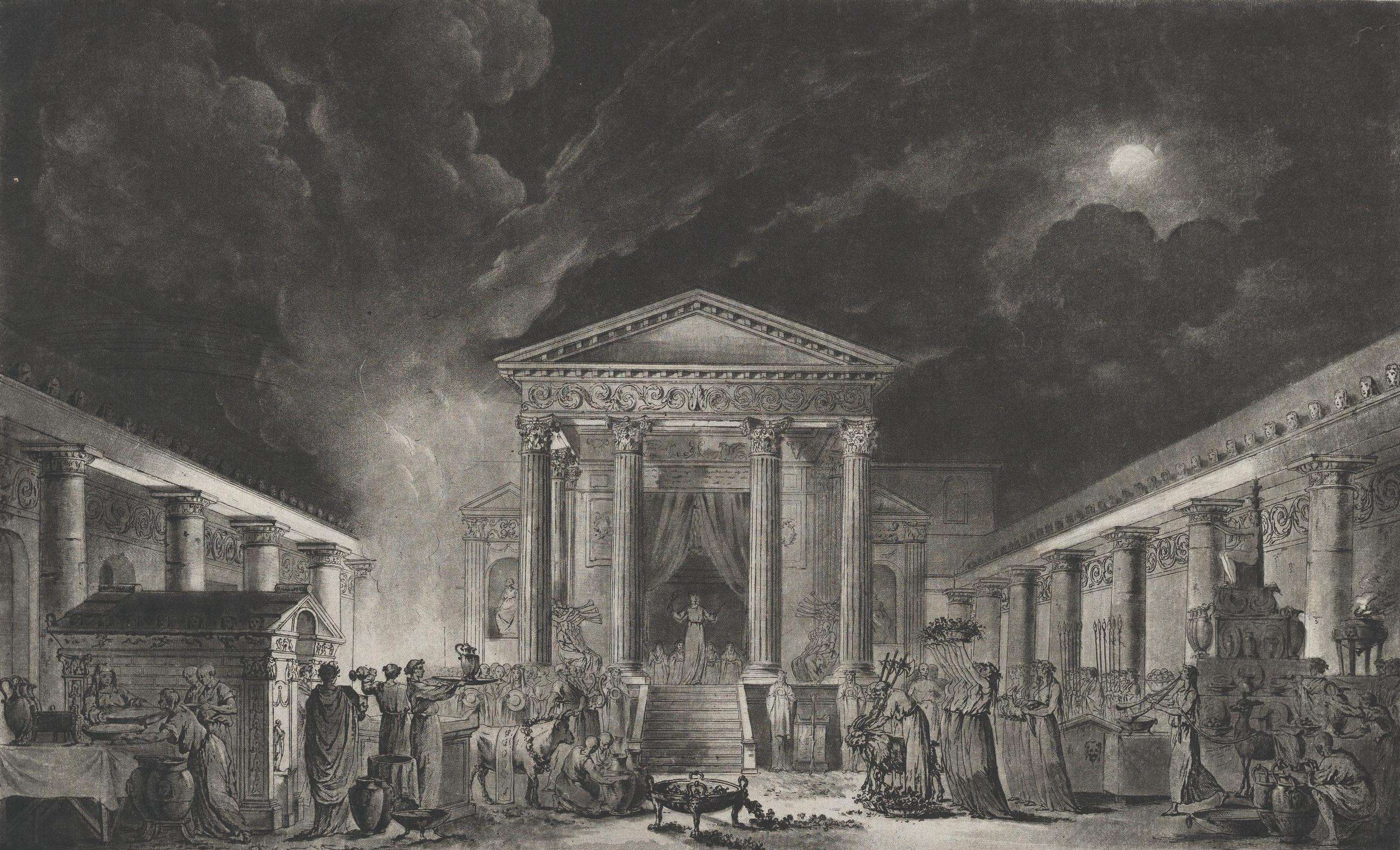 Temple of Isis at Pompeii, Edouard Gautier-Dagoty, Louis-Charles Gautier-Dagoty, Louis Jean Desprez, Jean Duplessi-Bertaux