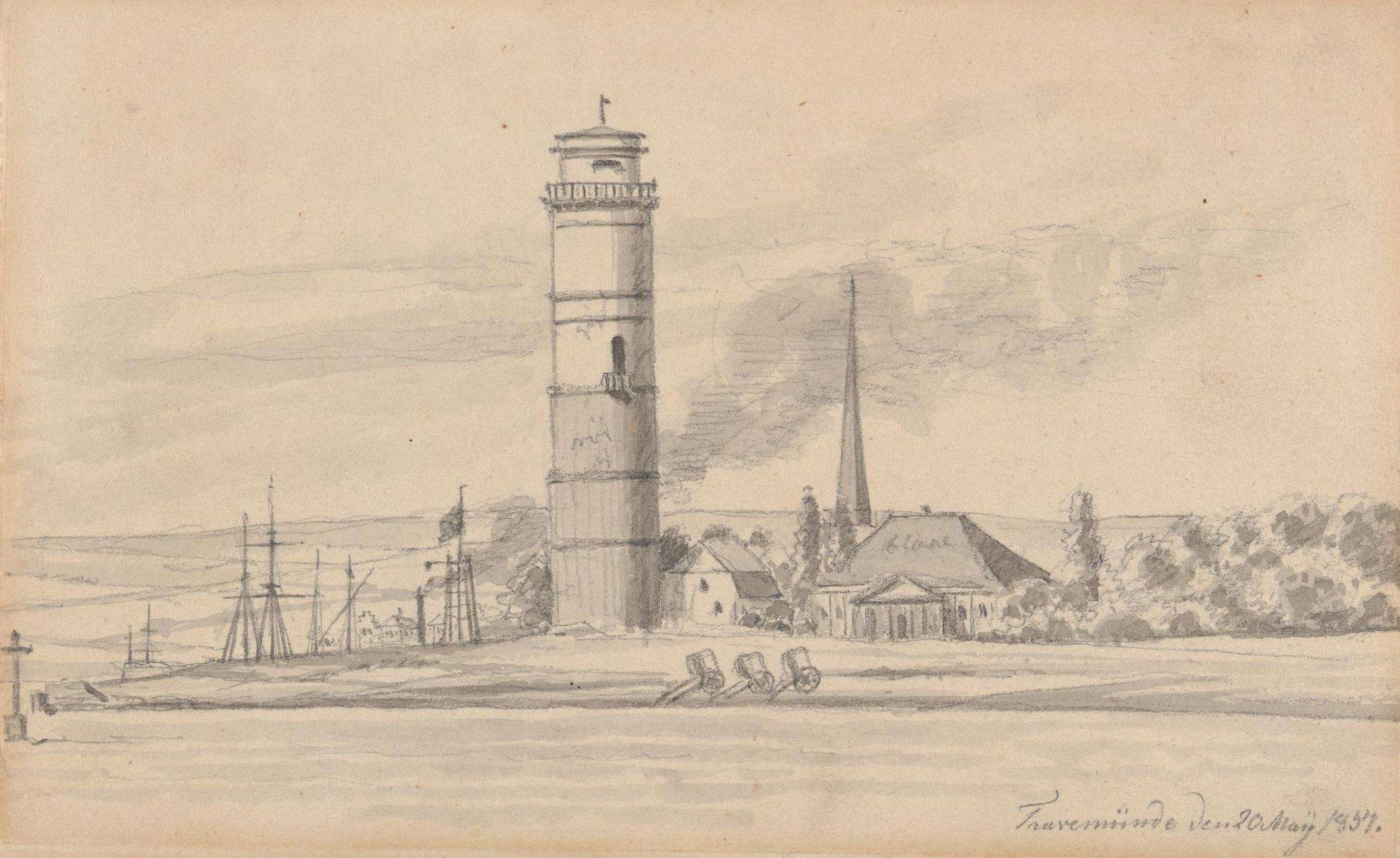 The Lighthouse of Travemünde Seen from the South, Martinus Rørbye