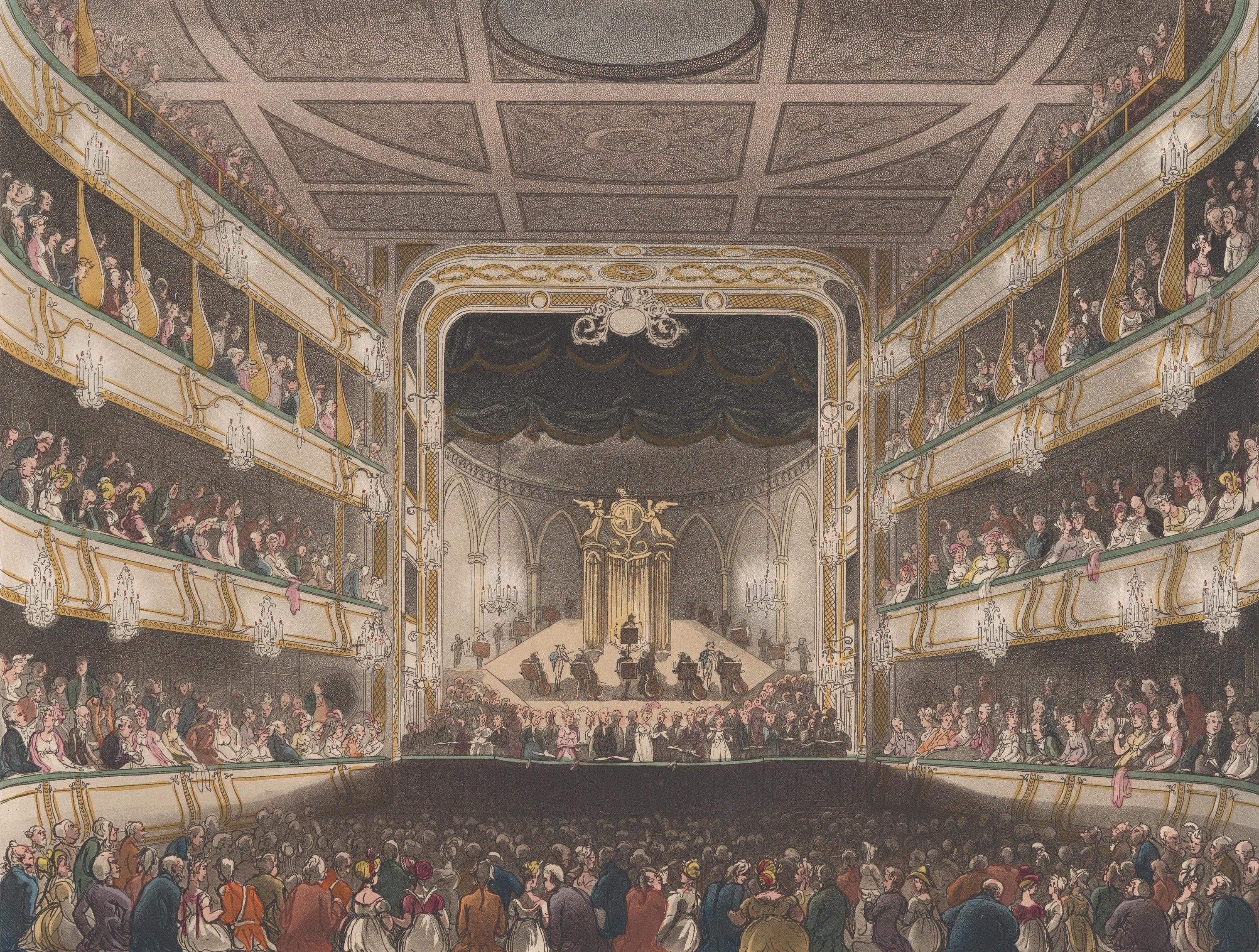 Covent Garden Theatre, Auguste Charles Pugin, Thomas Rowlandson, John Bluck