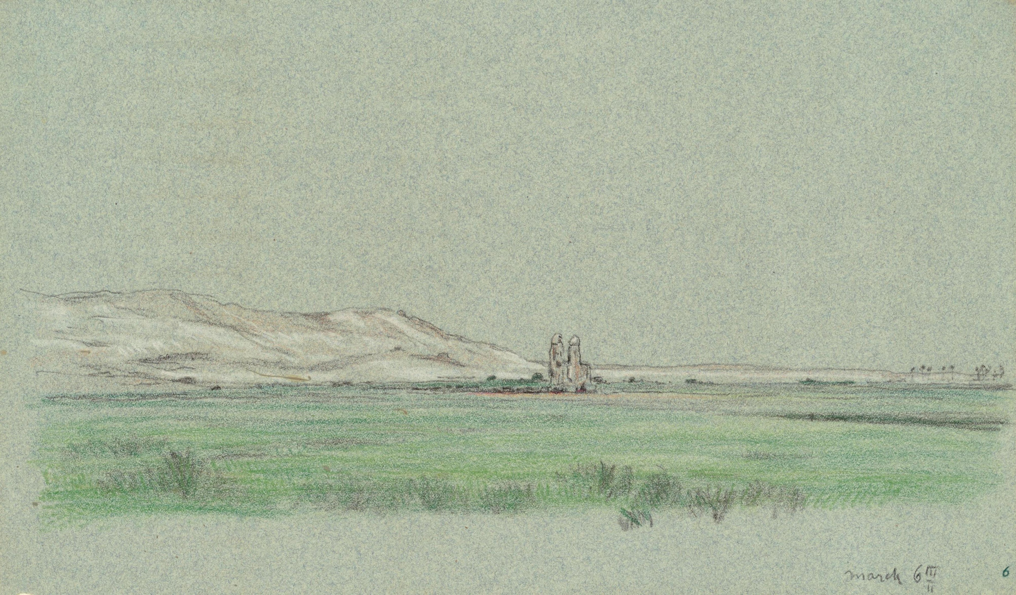 Nile Journey, Colossi of Memnon, Elihu Vedder