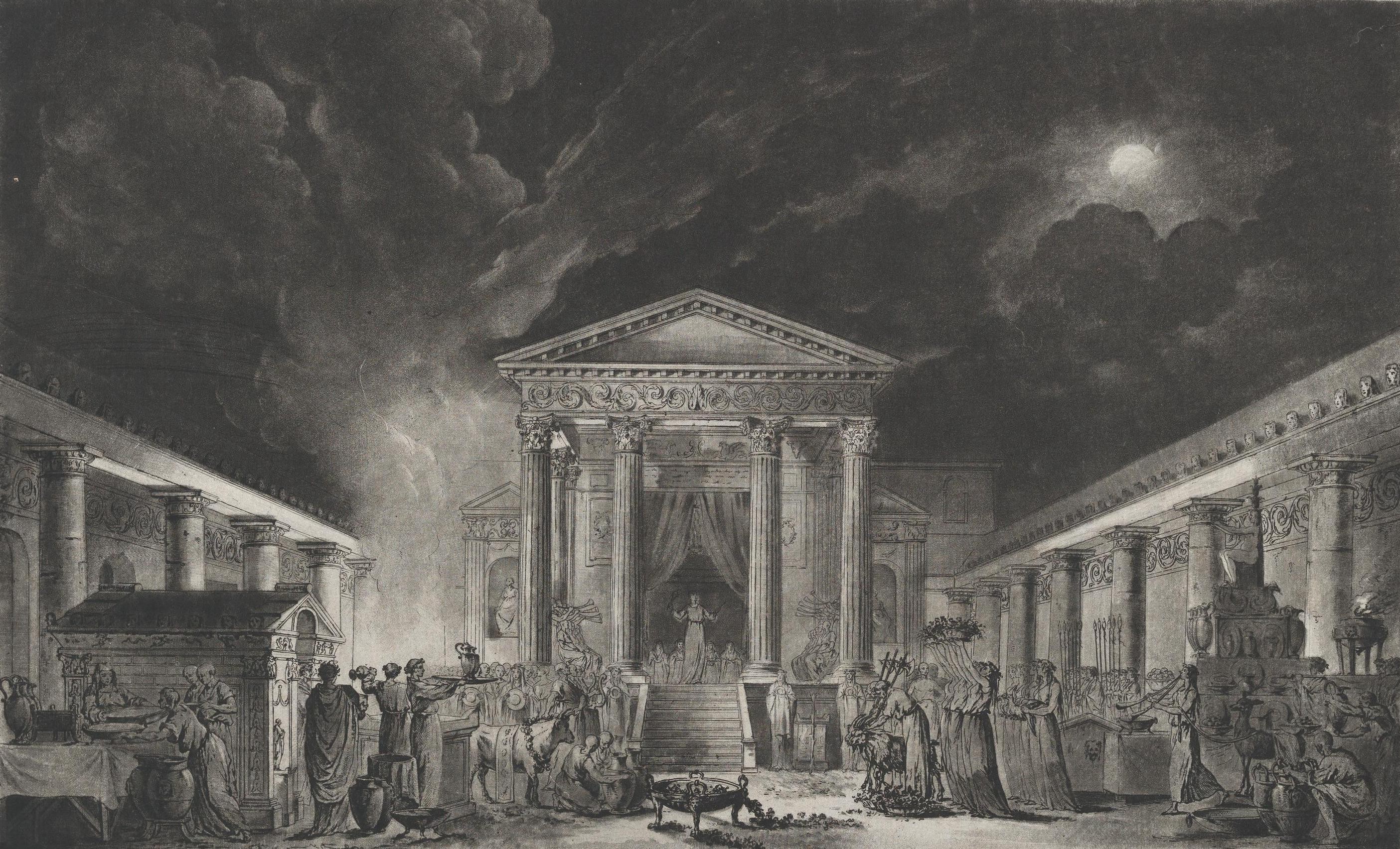 Temple of Isis at Pompeii, Edouard Gautier-Dagoty, Louis-Charles Gautier-Dagoty, Louis Jean Desprez, Jean Duplessi-Bertaux